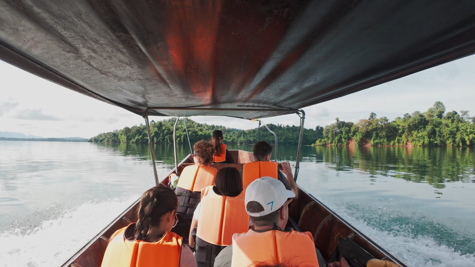 Longtail boat ride back to shore
