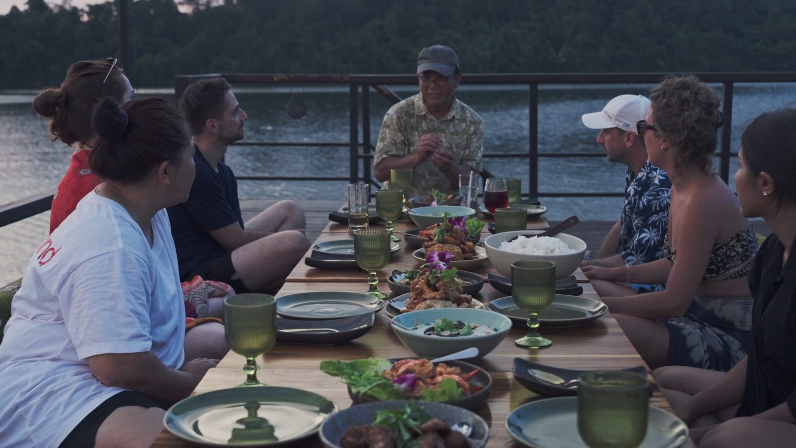 Sunset dinner on the deck