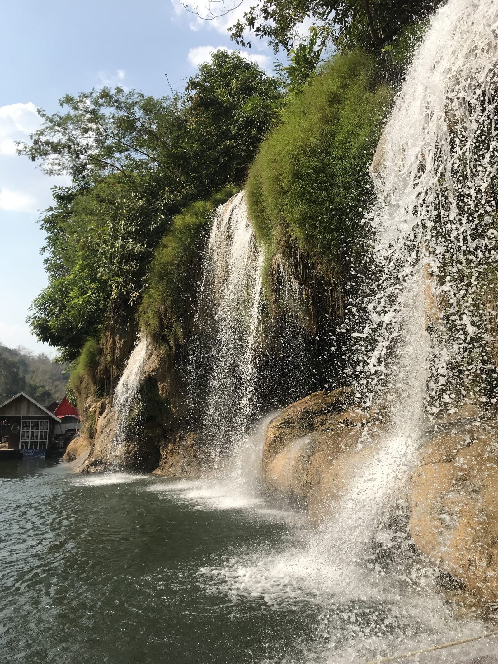 Multi-tier waterfall at Sai Yok